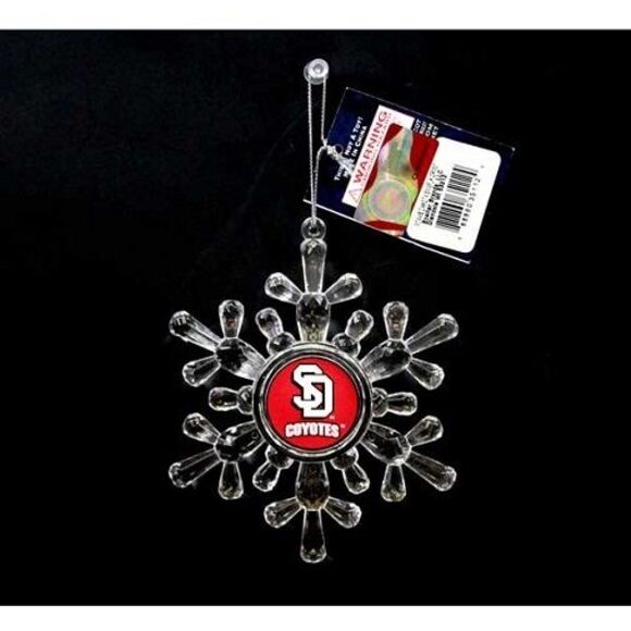South Dakota Coyotes NCAA Acrylic Traditional Snowflake Ornament - Picture 2 of 3